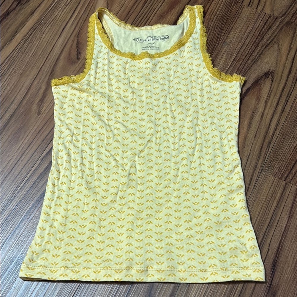 Mission Supply Co Yellow Patterned Tank Top